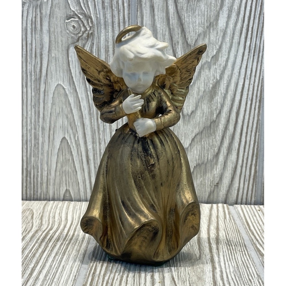 Vintage Ardalt Lenwile China Gold Angel Figurine Flute 7500 Hand Painted Japan